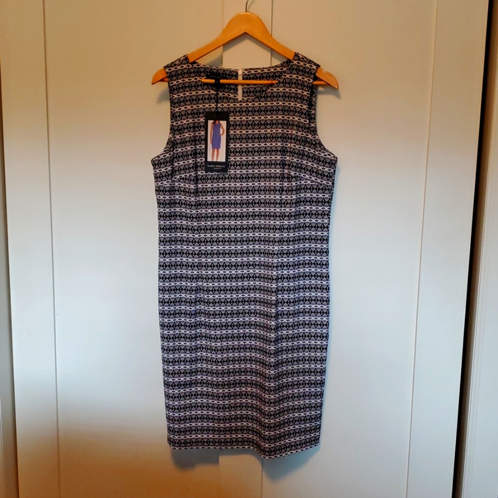 Tan Sheath Midi Dress Sleeveless Bateau Neckline